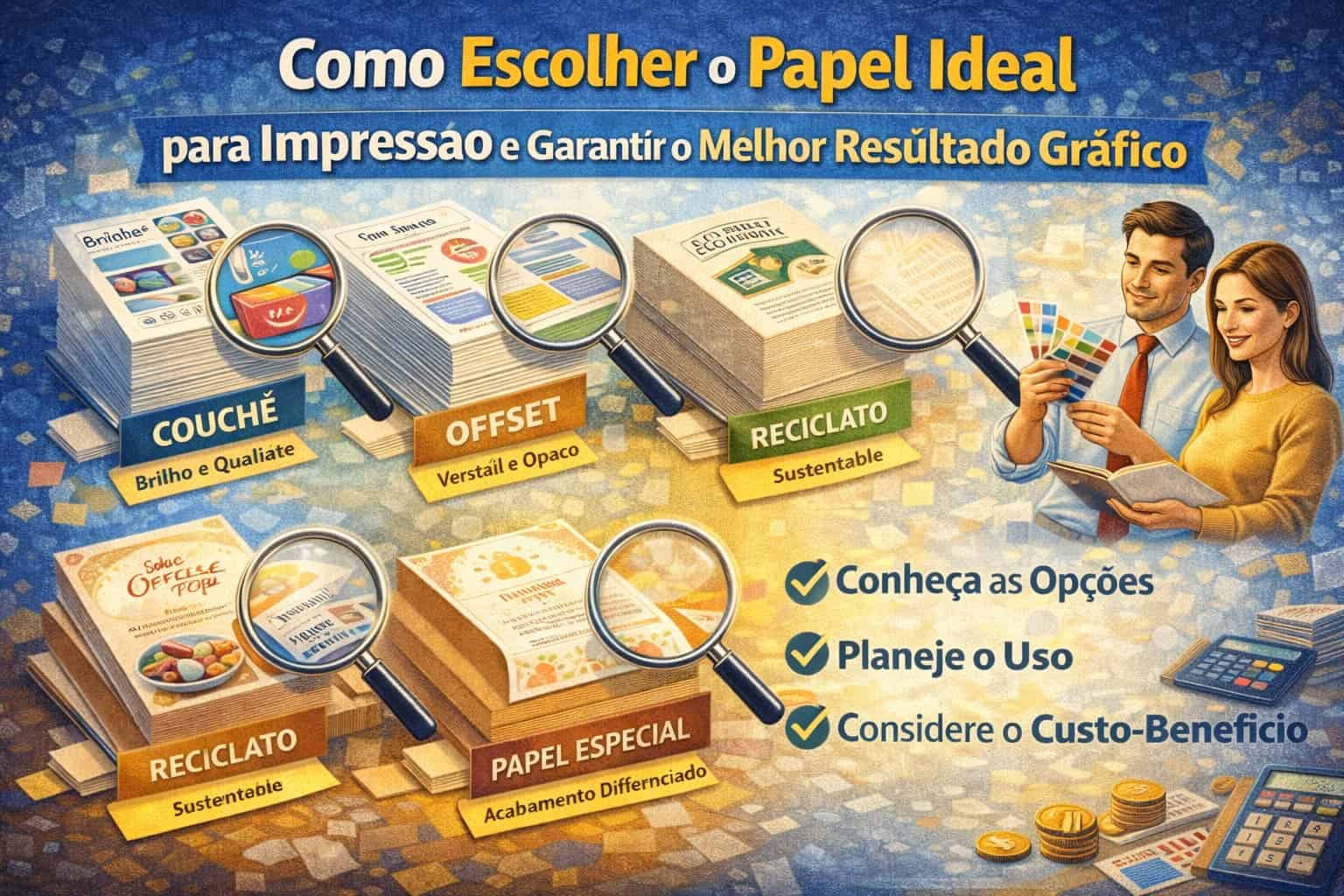 Guia para escolher papel de impressão ideal com dicas e opções de materiais.