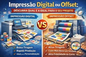 Imagem ilustrativa comparando impressão digital e offset.
