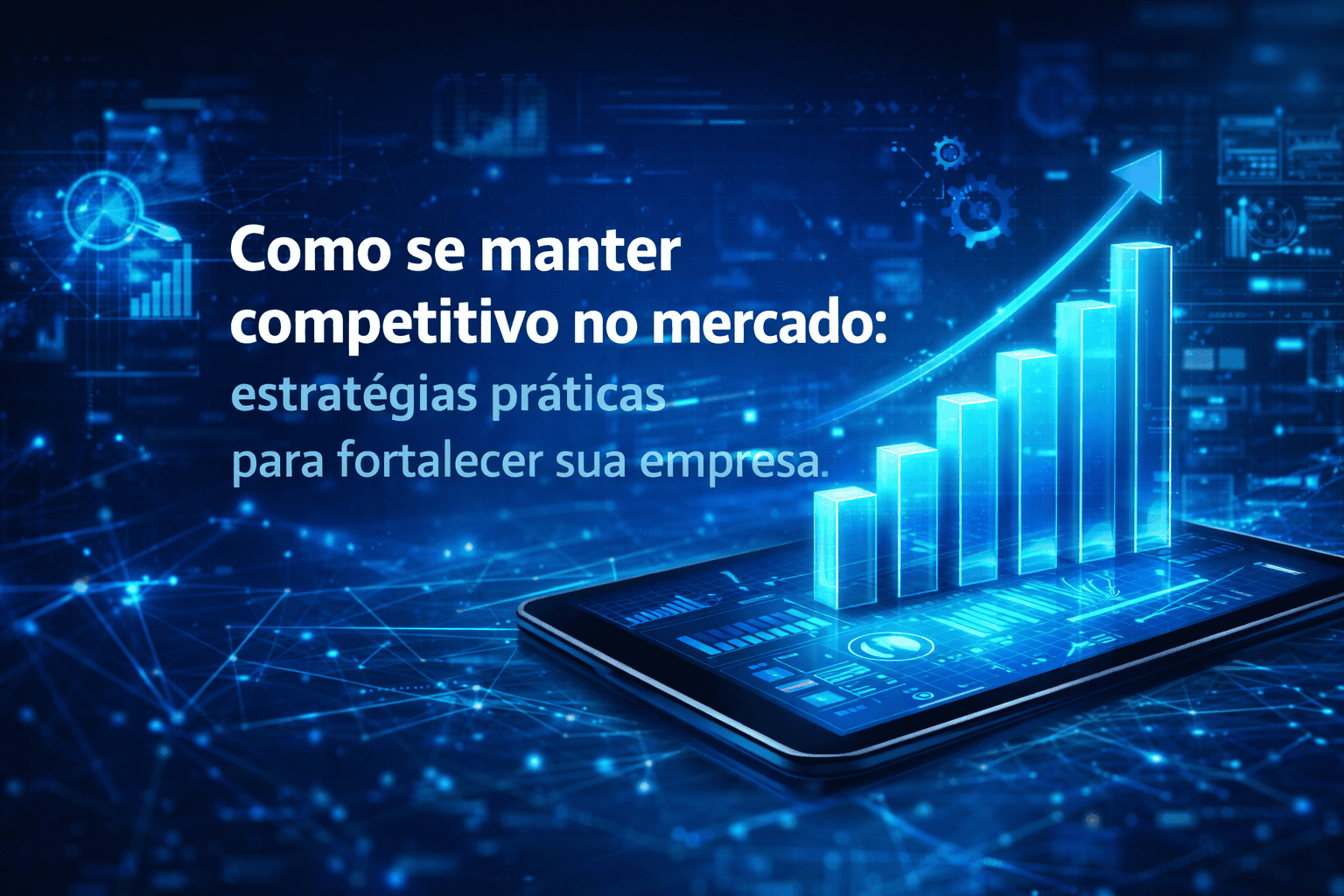 Imagem de gráfico de crescimento digital em dispositivo móvel.