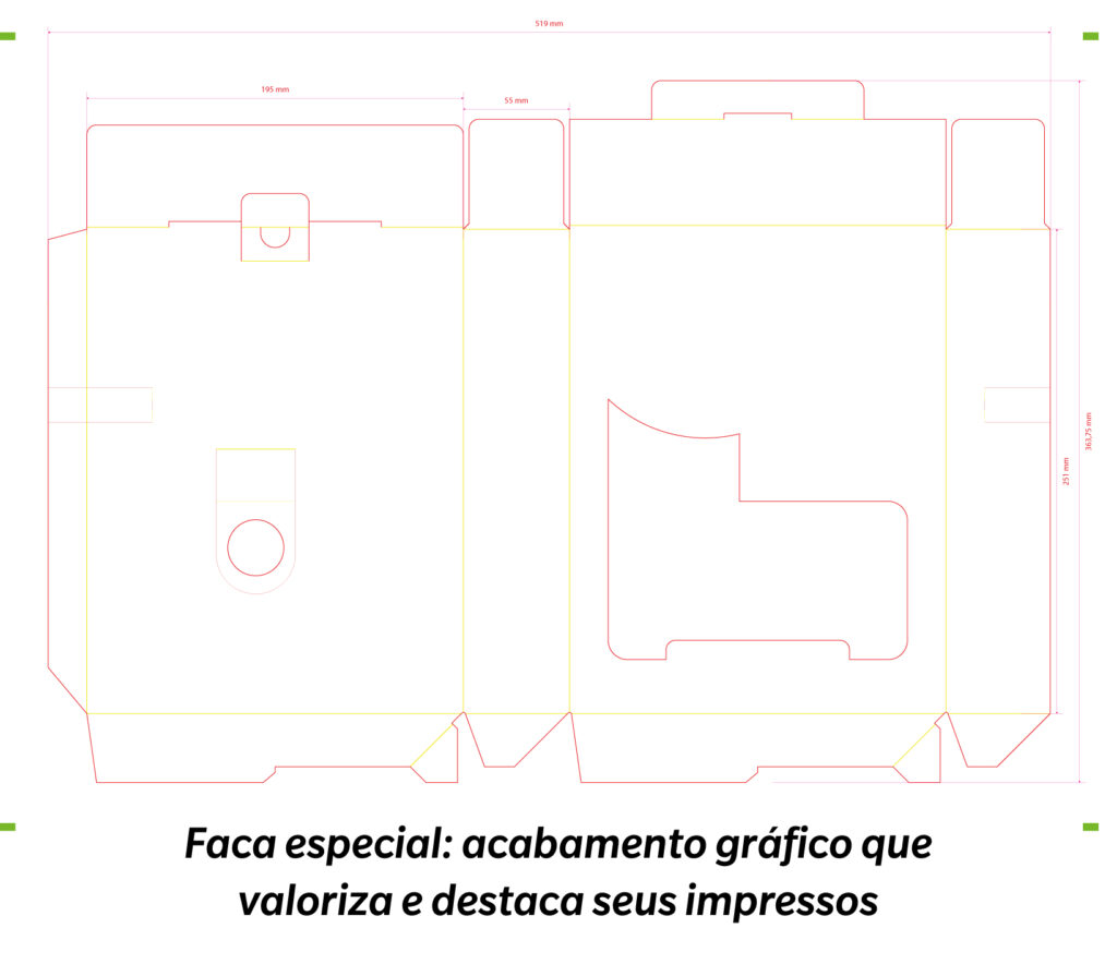 faca de corte de display promocional com corte especial em grafica