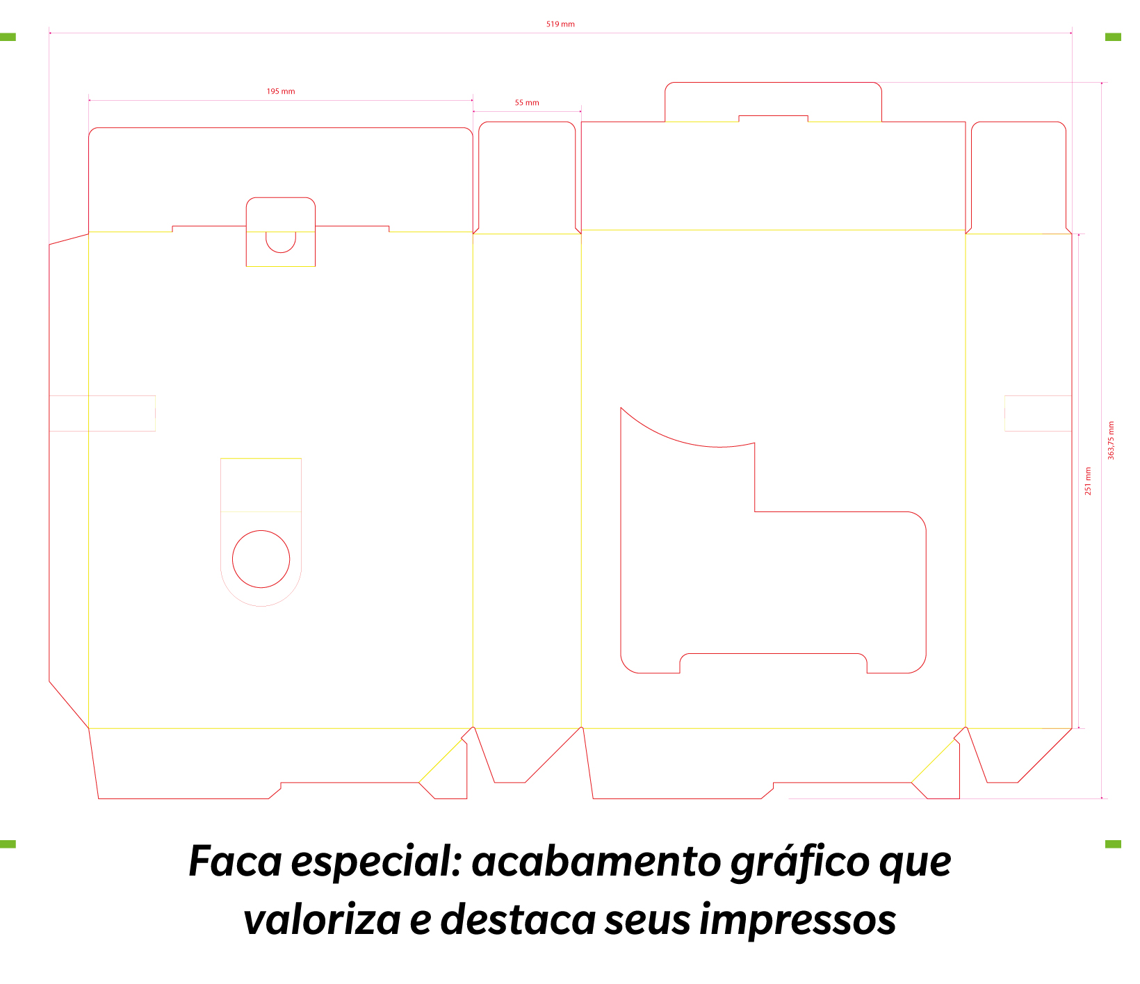 faca de corte de display promocional com corte especial em grafica
